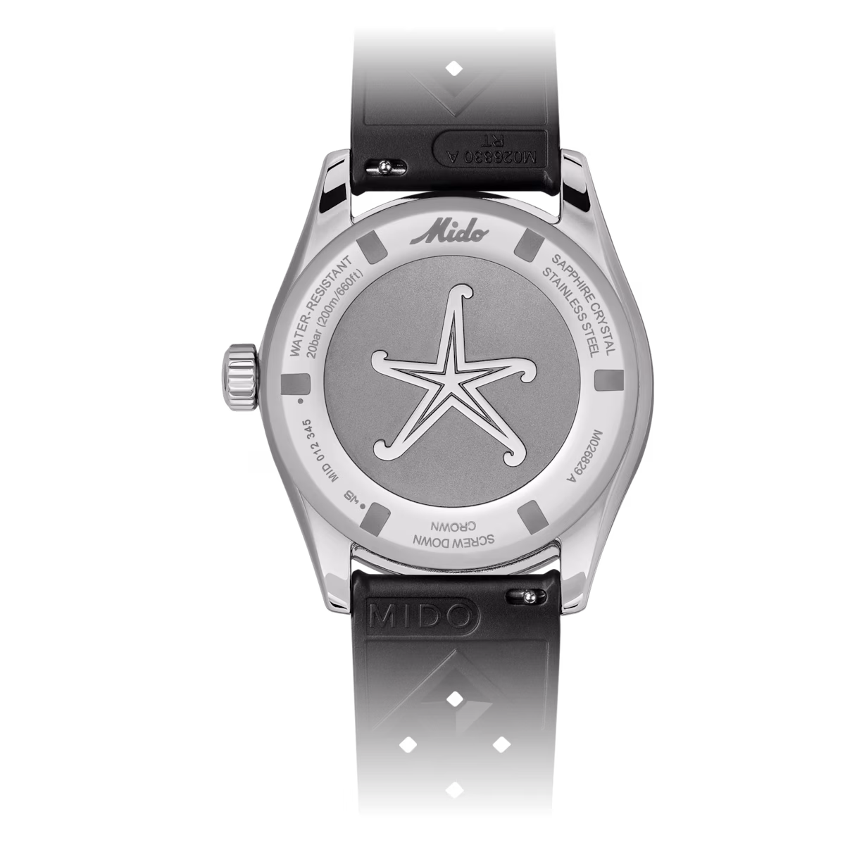 Mido Ocean Star Decompression Worldtimer · Cadran Noir · Caoutchouc + Maille Milanaise Incluse — vue 2