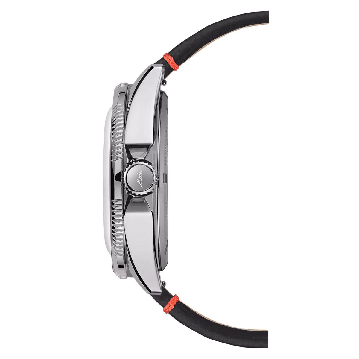 Mido Ocean Star Worldtimer · Cadran Argenté Damier Noir/Rouge · Cuir Bund · 40.5mm — vue 4
