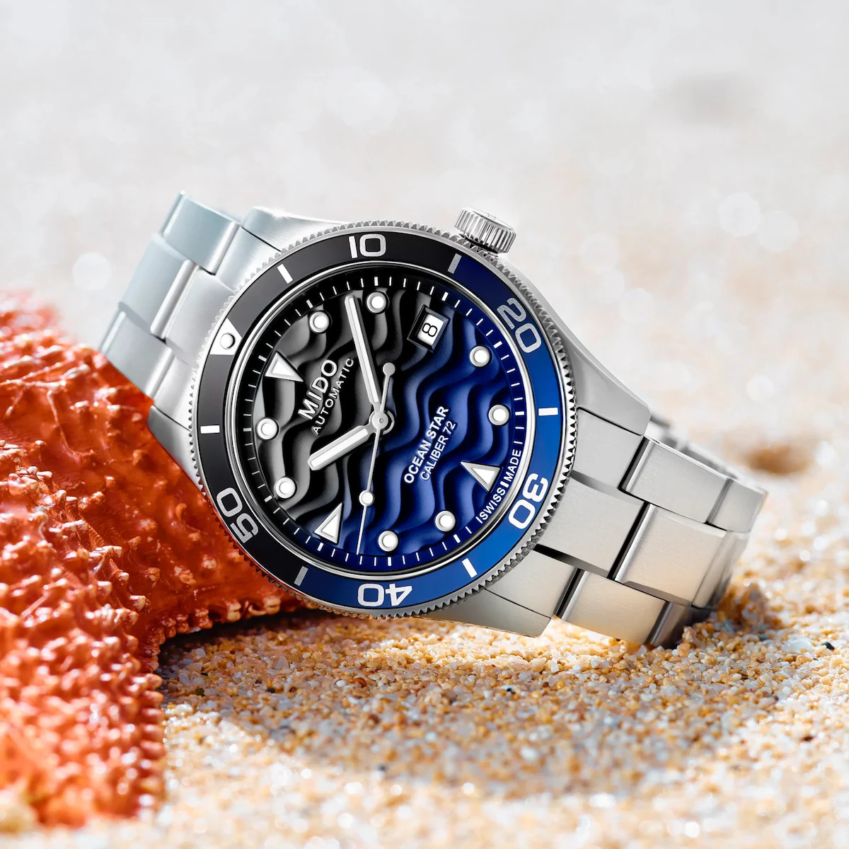 Mido Ocean Star 39 · Cadran Bleu Dégradé · Bracelet Acier · 39mm — vue 3