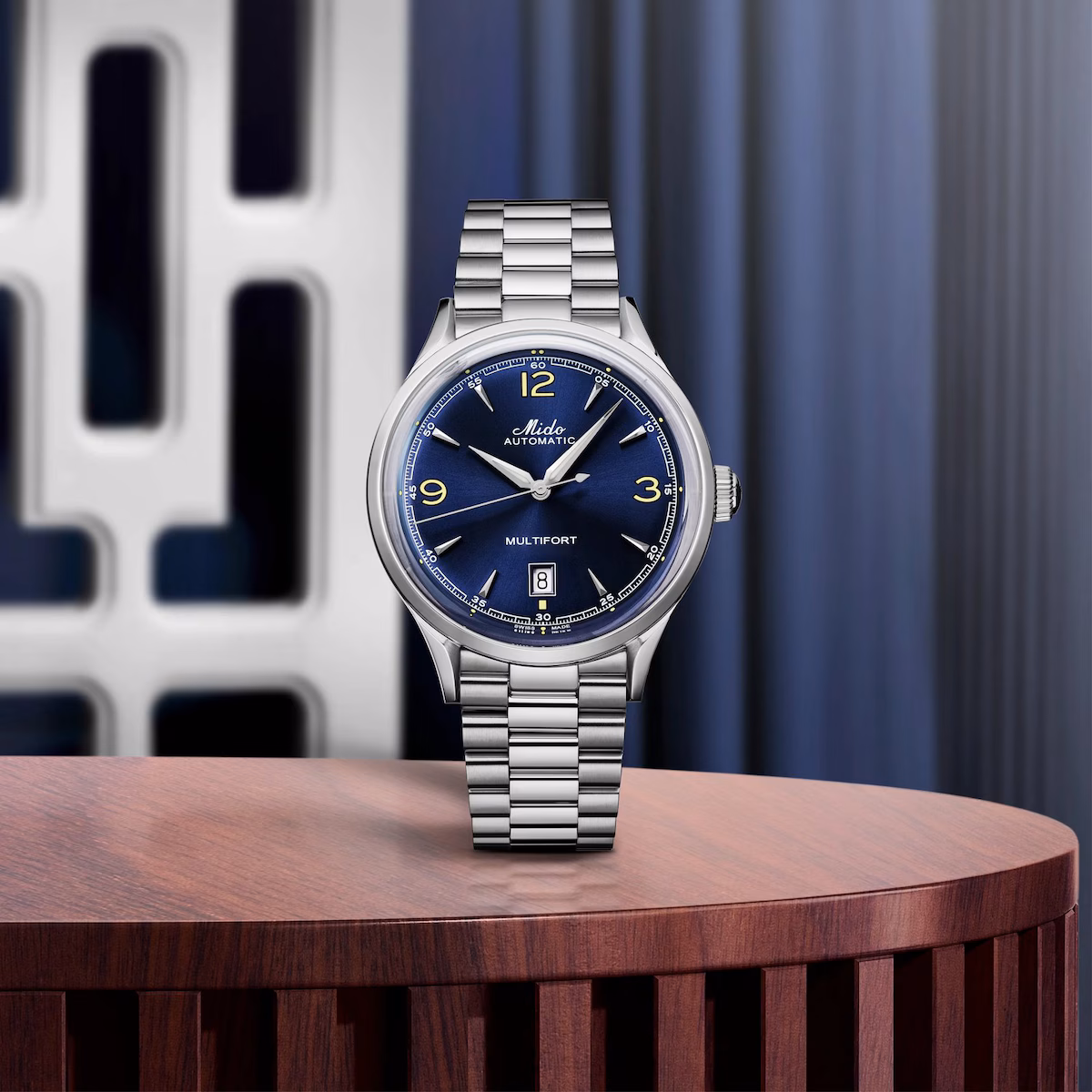 Mido Multifort Patrimony Powerwind · Cadran Bleu · Bracelet Acier · 40mm — vue 3