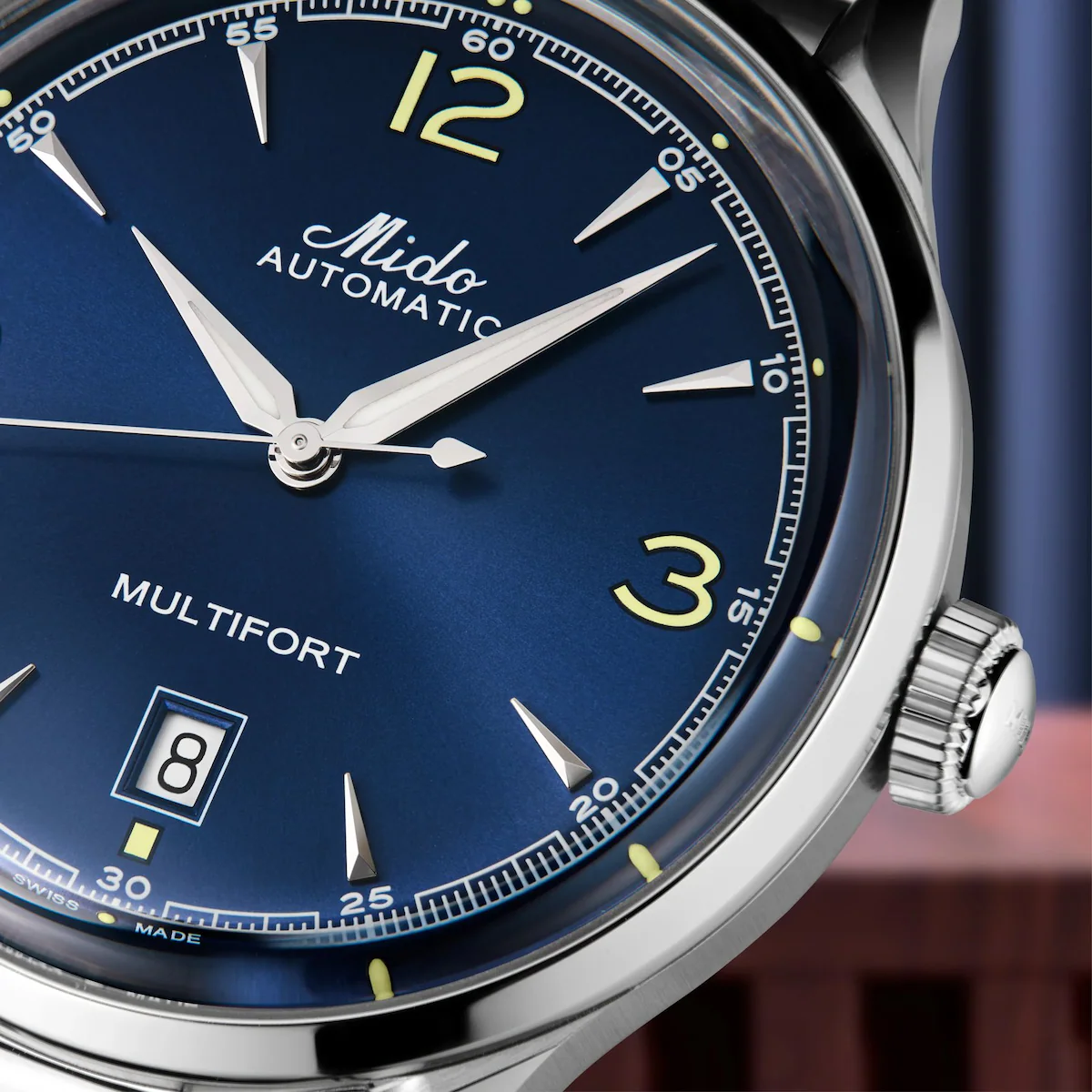Mido Multifort Patrimony Powerwind · Cadran Bleu · Bracelet Acier · 40mm — vue 4