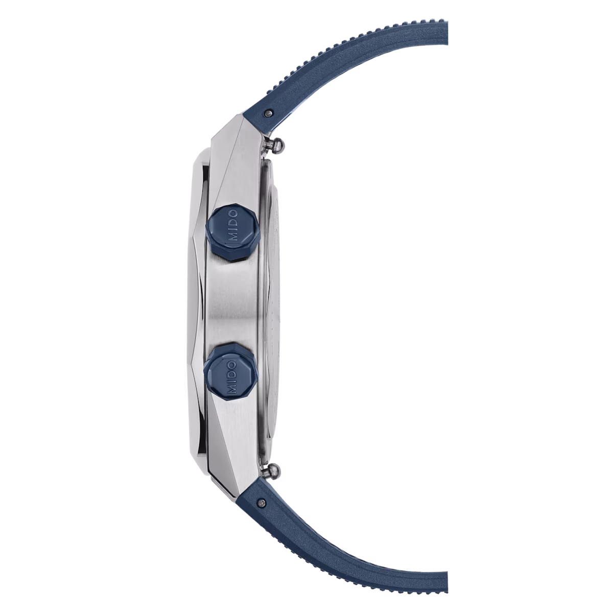 Mido Multifort 8 Two Crowns · Cadran Bleu · Bracelet Caoutchouc Bleu · 38.4mm — vue 2