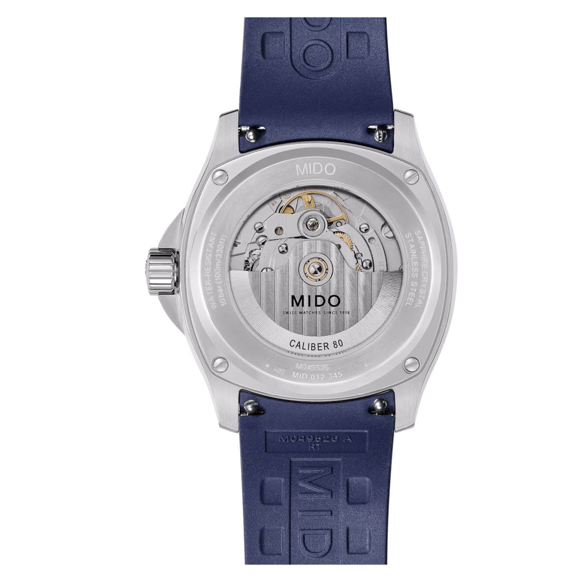 Mido Multifort TV Big Date · Cadran Bleu Dégradé · Caoutchouc Bleu · 39.2x40mm