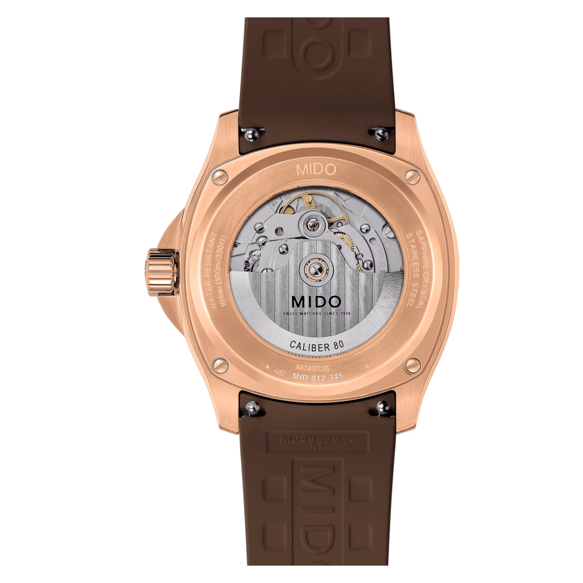 Mido Multifort TV Big Date · PVD Or Rose · Cadran Brun · Caoutchouc Brun · 39.2x40mm