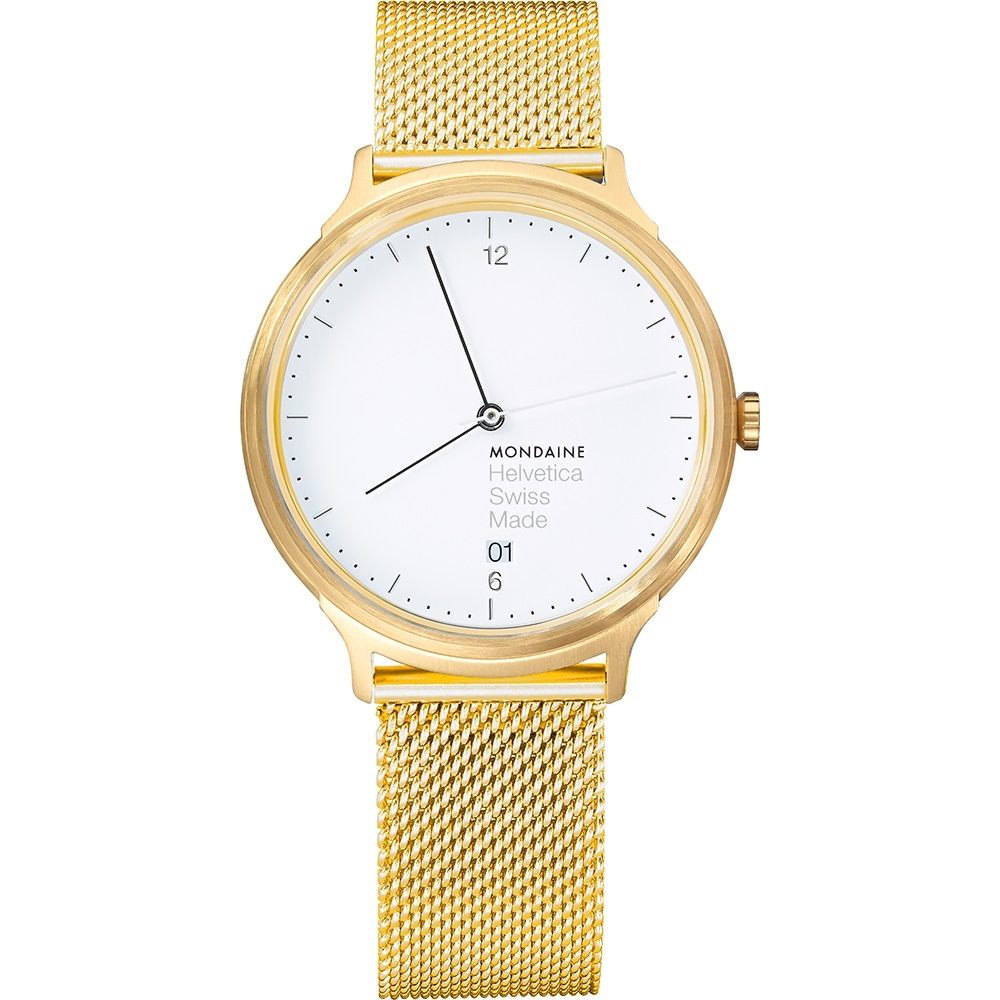 Mondaine Helvetica No.1 Light · Quartz · 38mm · Cadran Blanc · Maille Acier
