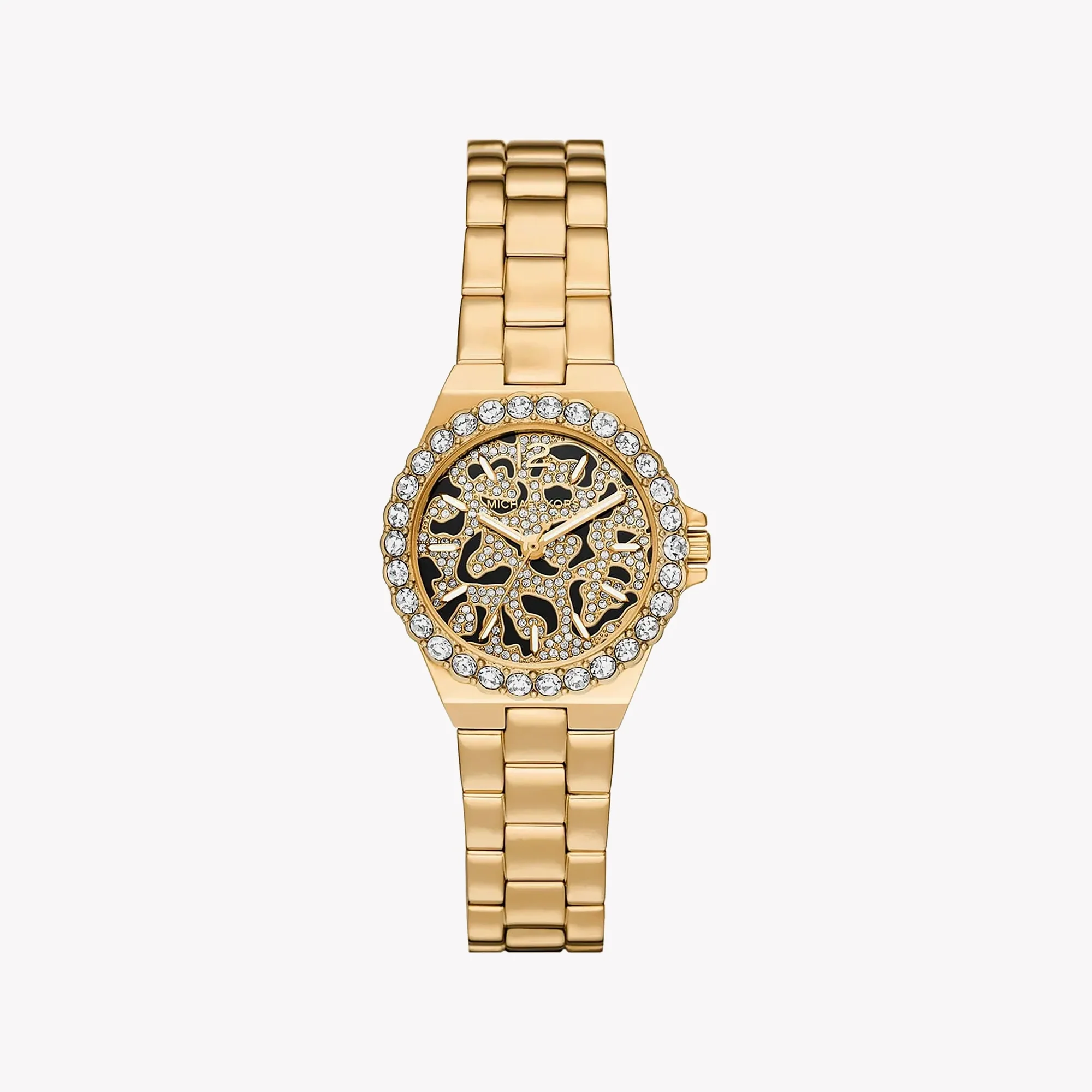 Michael Kors Mini Lennox · Quartz 30mm · Or · Cadran Pavé Animal Print