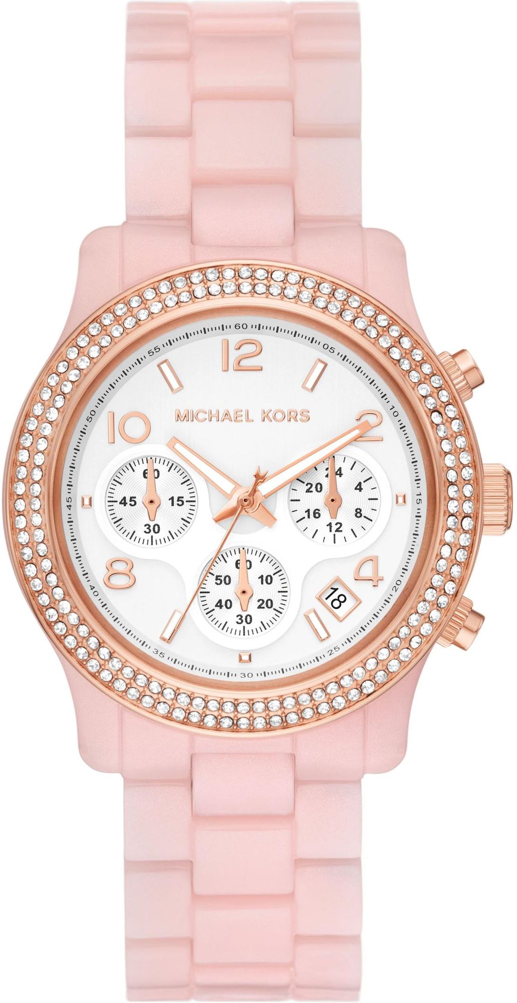 Michael Kors Runway · Chronographe 38mm · Acétate Rose Blush · Bracelet Acétate