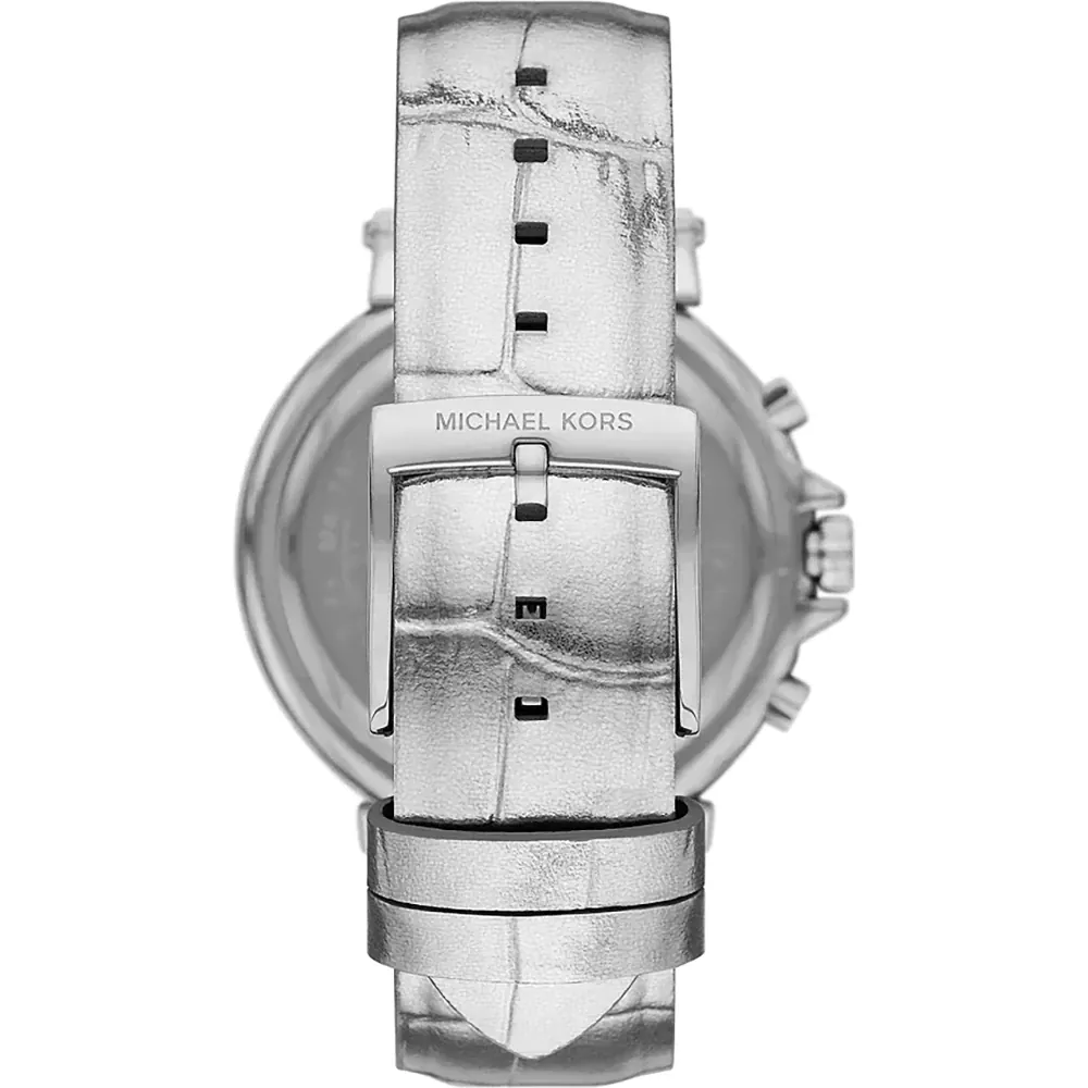 Michael Kors Maren · Chronographe 38mm · Argent · Cuir Argenté — vue 2