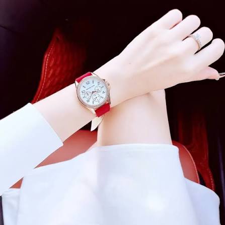 Michael Kors Pilot · Quartz 36mm · Or Rose · Cadran Blanc Pavé · Toile Rouge — vue 2