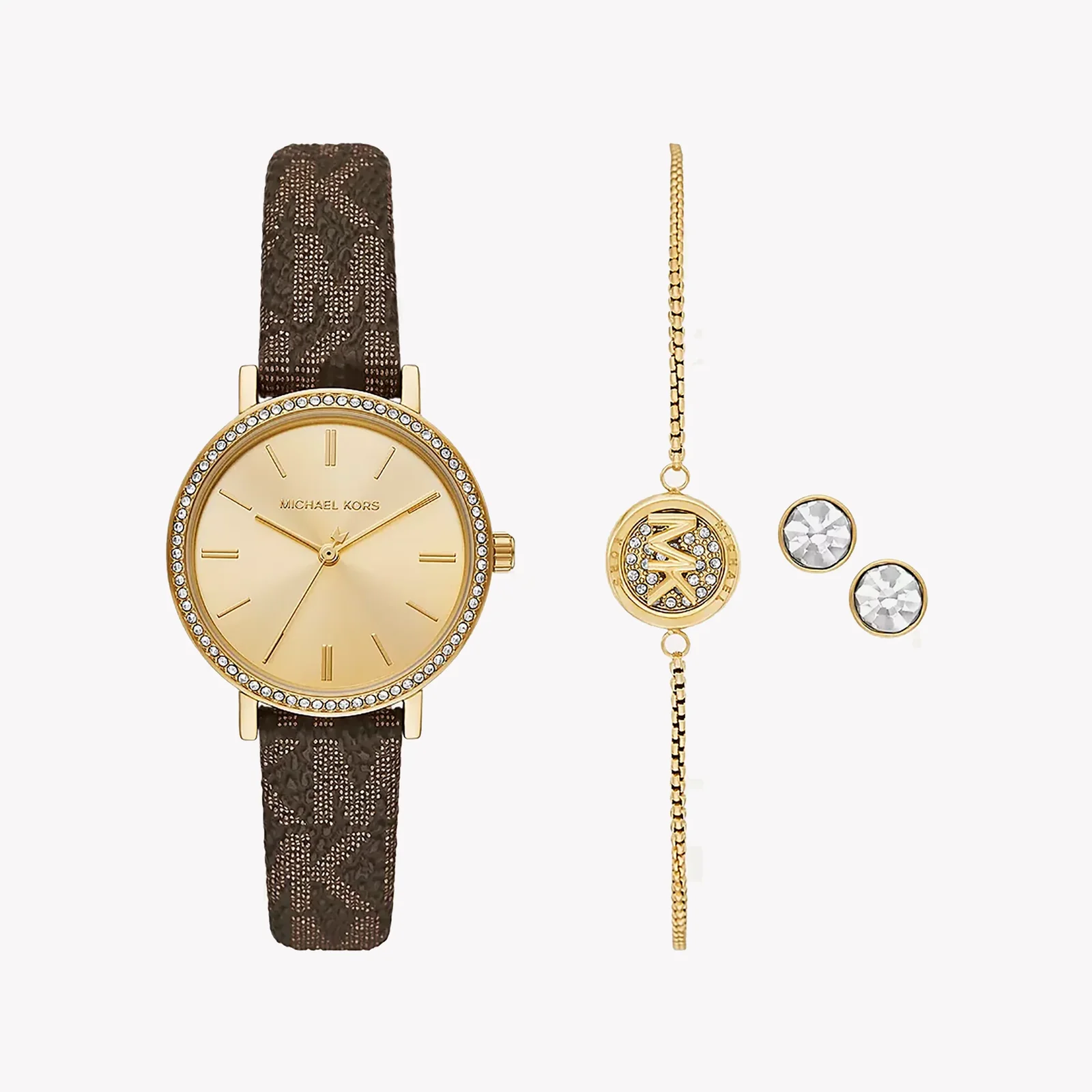 Michael Kors Addyson · Quartz 32mm · Or · Coffret Cuir Marron
