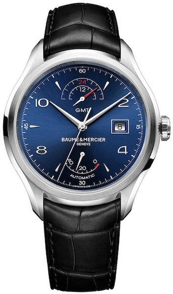 Baume & Mercier Clifton · GMT Automatique · 40mm · Cadran Bleu Royal · Cuir Alligator