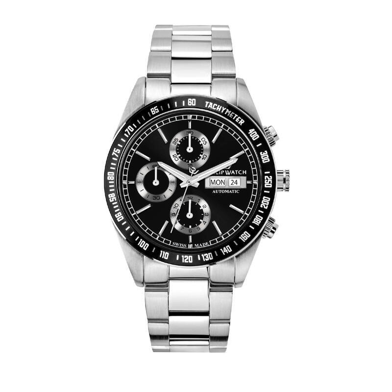 Philip Watch Caribe Sport · Chronographe Automatique · 42mm · Cadran Noir · Bracelet Acier