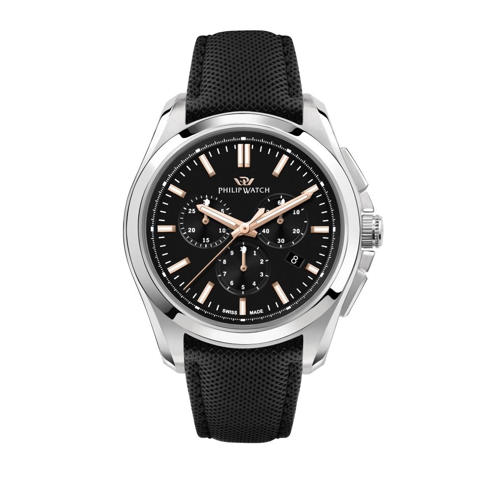 Philip Watch Amalfi · Chronographe Quartz · 43mm · Cadran Blanc · Cuir