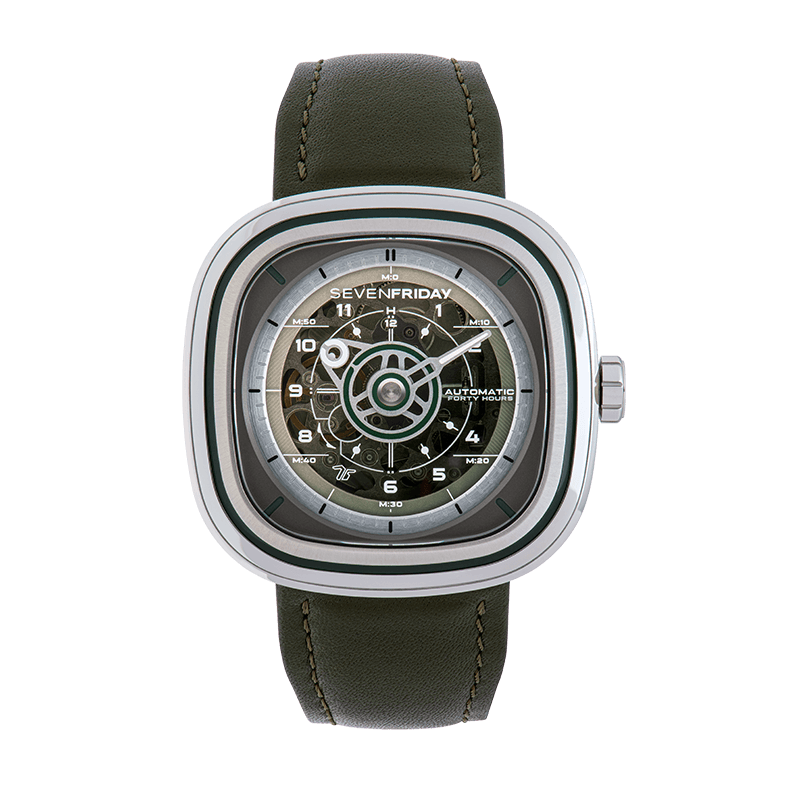 SevenFriday T-Series · T1/06 Green-T · Design Industriel · Automatique · Cuir Vert