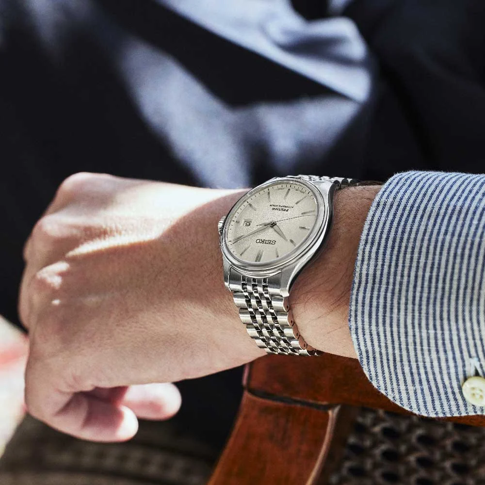 Seiko Presage Classic · Soie Japonaise « Shiro-iro » · Cadran Blanc · Bracelet Acier · 40.2mm — vue 3