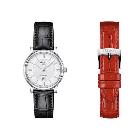Tissot Carson Premium · PM80 · 30mm · Cadran Noir · Pack 2 Bracelets (Acier + Cuir)