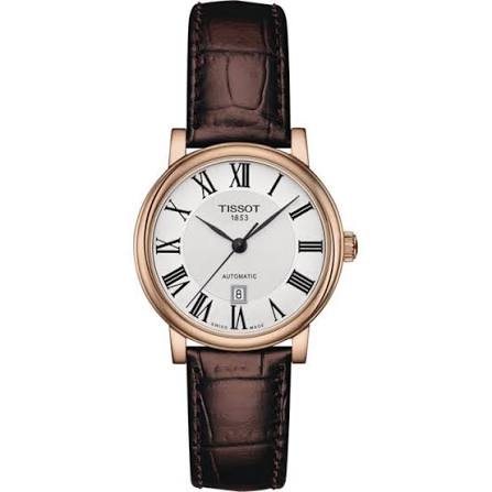Tissot Carson Premium · PM80 · 30mm · Cadran Argenté · Cuir Brun
