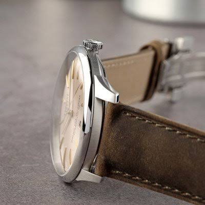 Tissot Chemin des Tourelles · PM80 · Cadran Bleu · Cuir Brun · 42mm — vue 2