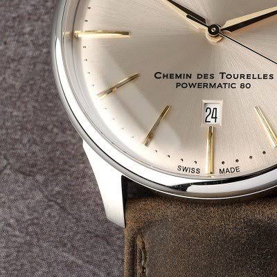 Tissot Chemin des Tourelles · PM80 · Cadran Bleu · Cuir Brun · 42mm