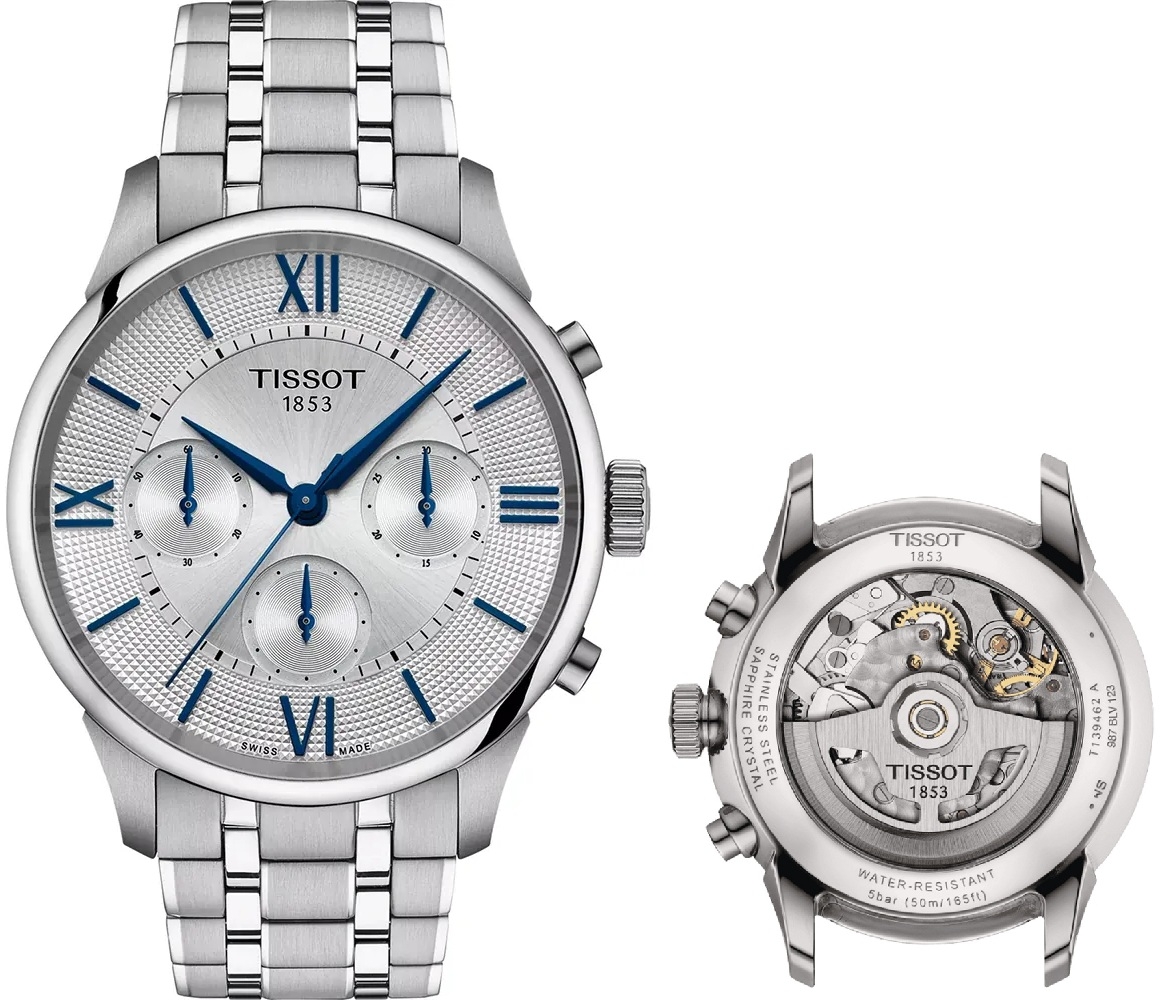 Tissot Chemin des Tourelles · Chronographe Automatique · 42mm · Cadran Argenté · Acier
