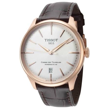 Tissot Chemin des Tourelles · PM80 · 39mm · Cadran Argenté · Cuir Brun