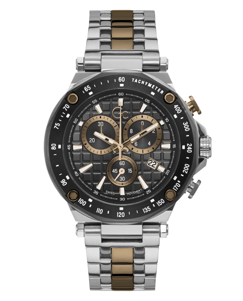 GC Guess Collection · Chronographe Sport · Homme · Cadran Gris · Bracelet Acier