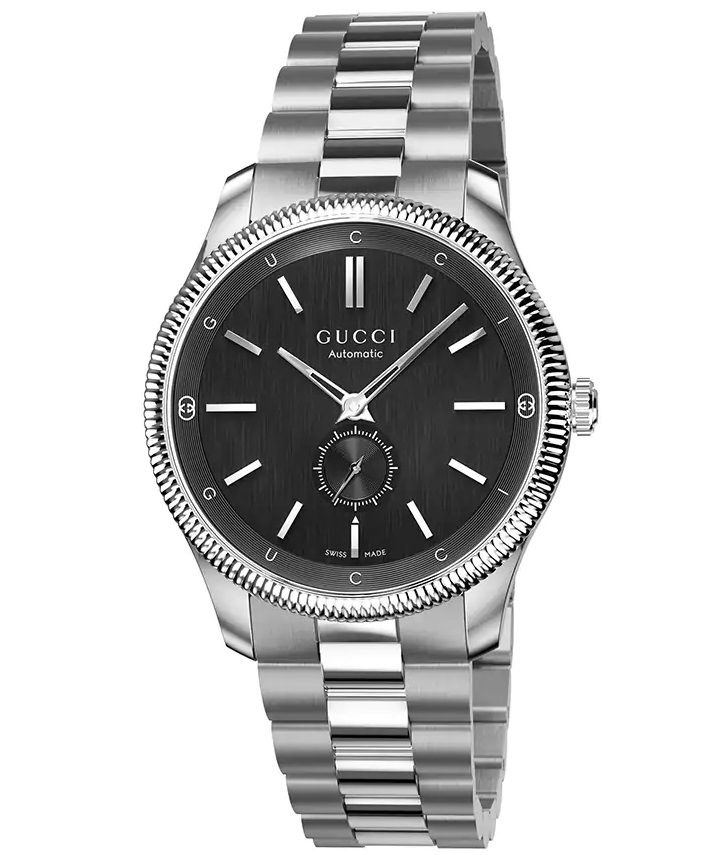 Gucci G-Timeless · Automatique · 42mm · Cadran Noir · Bracelet Acier