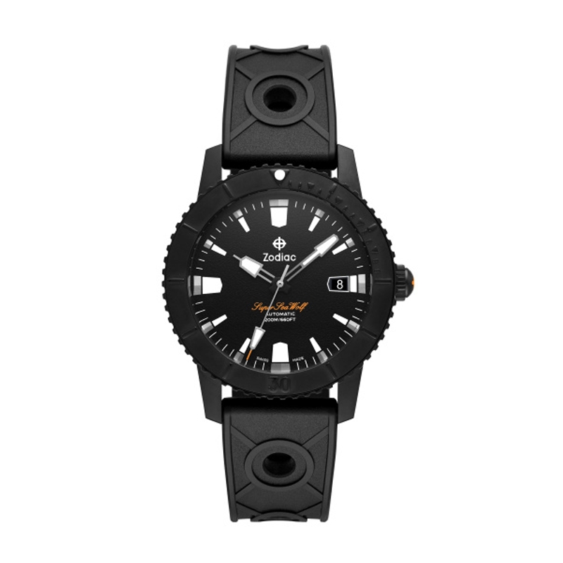 Zodiac Super Sea Wolf Compression · Automatique · 40mm · Cadran Noir · Caoutchouc