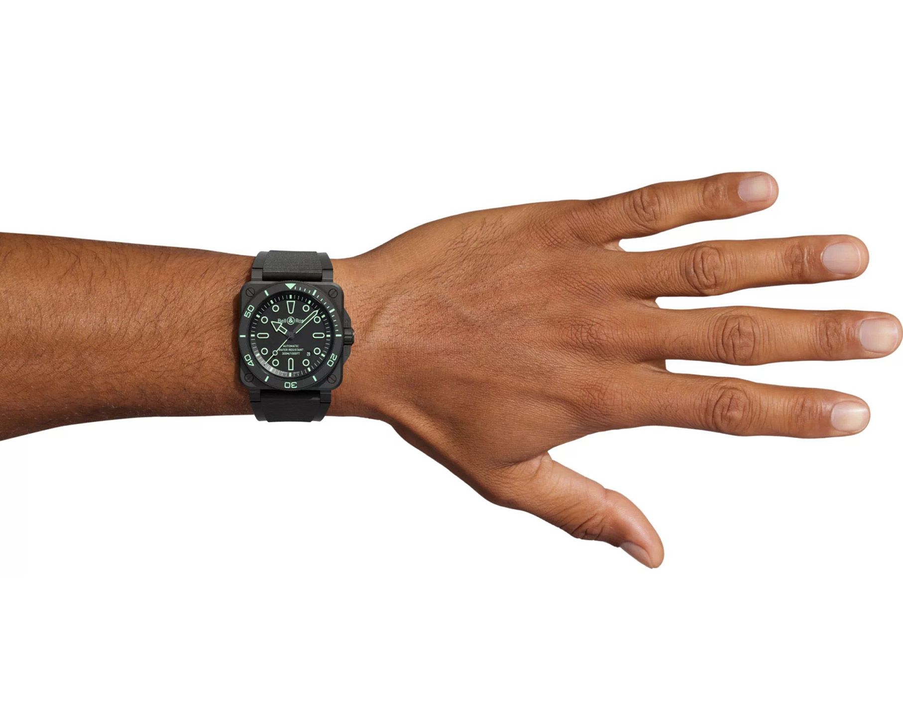 Bell & Ross BR-03 Diver Lum Outline · Céramique Noire · Édition Limitée 500p · 42mm · Caoutchouc — vue 4