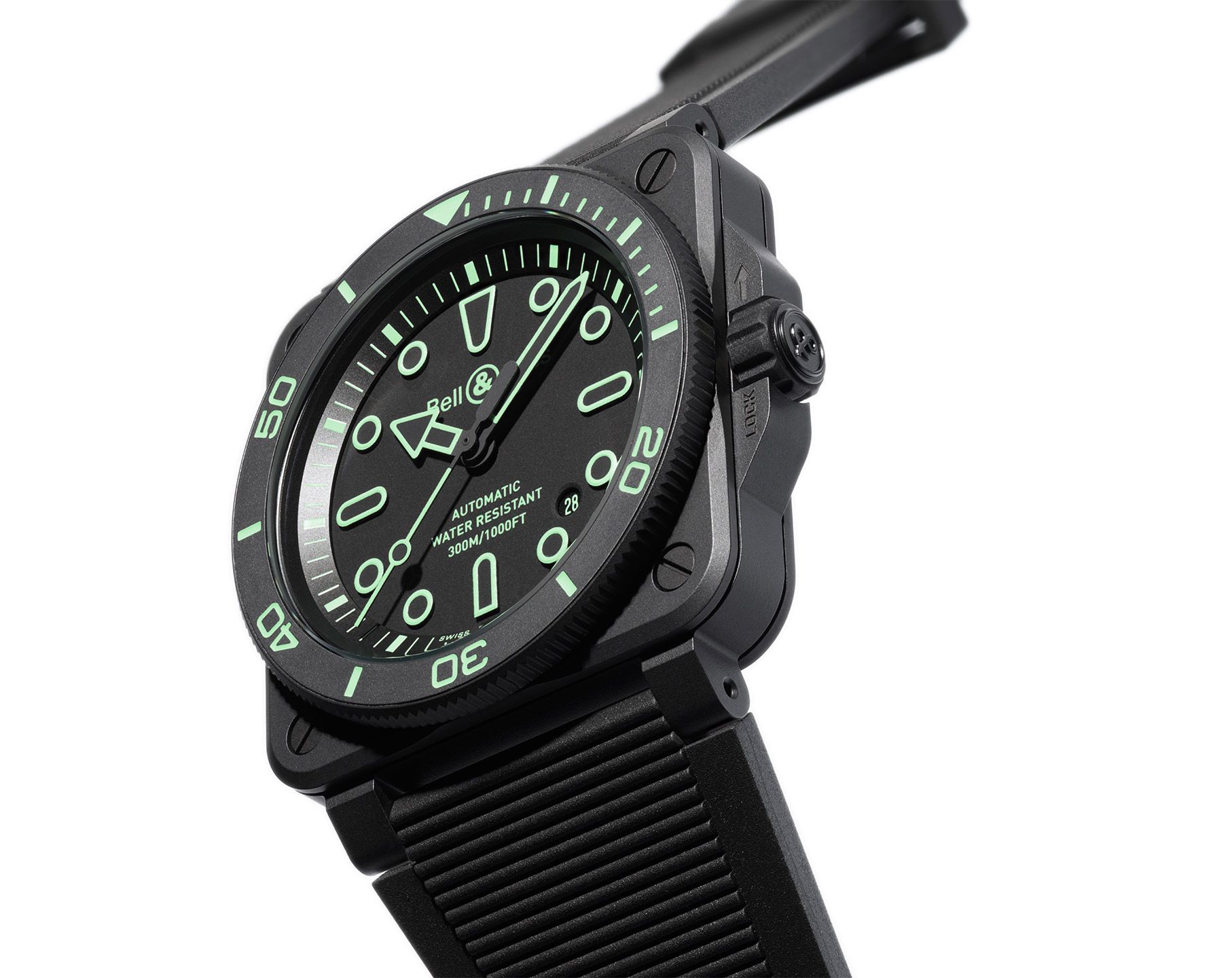 Bell & Ross BR-03 Diver Lum Outline · Céramique Noire · Édition Limitée 500p · 42mm · Caoutchouc — vue 5