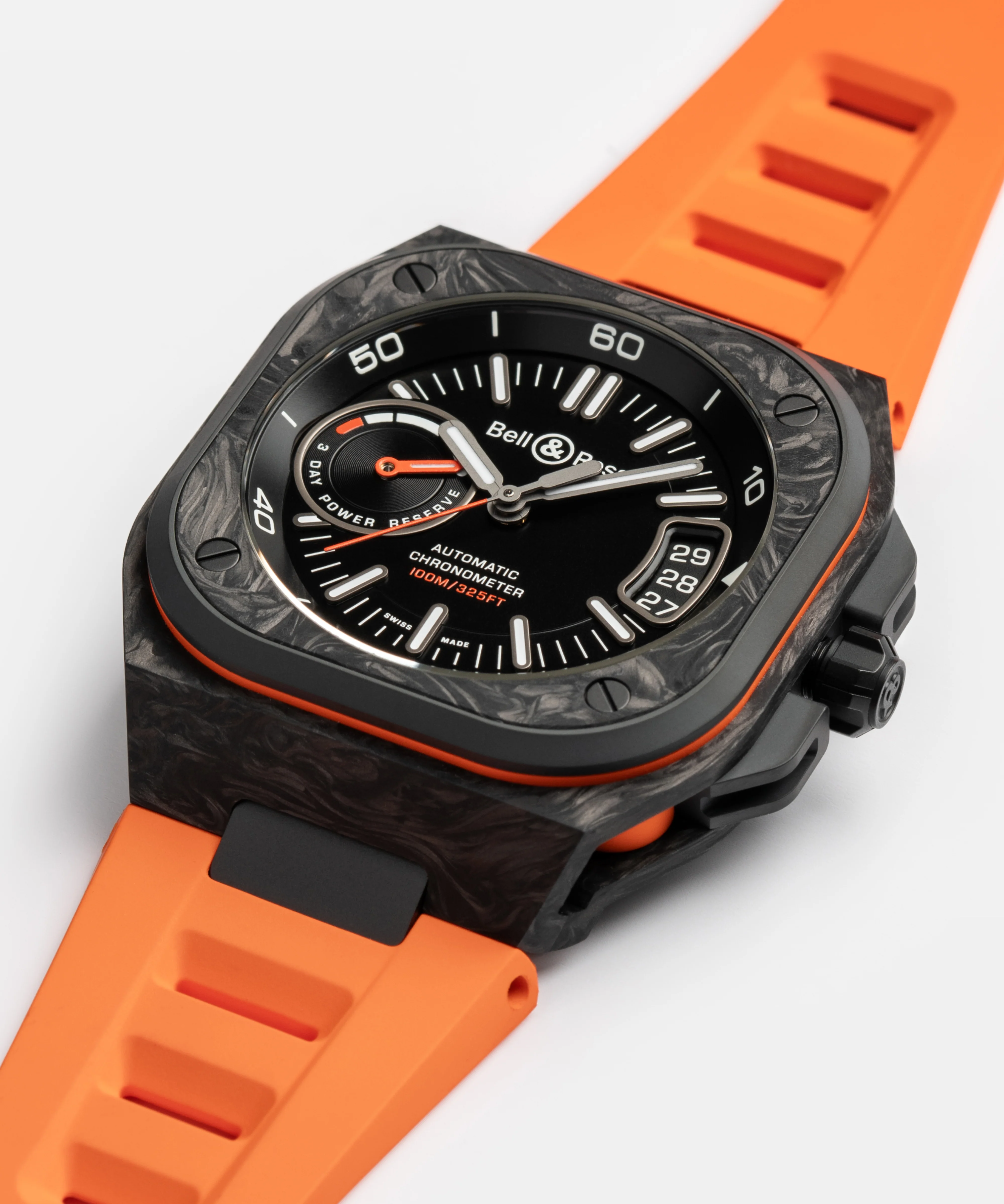 Bell & Ross BR-X5 · Carbon Orange · COSC Chronomètre · Édition Limitée 500p · Titane/Carbone — vue 3
