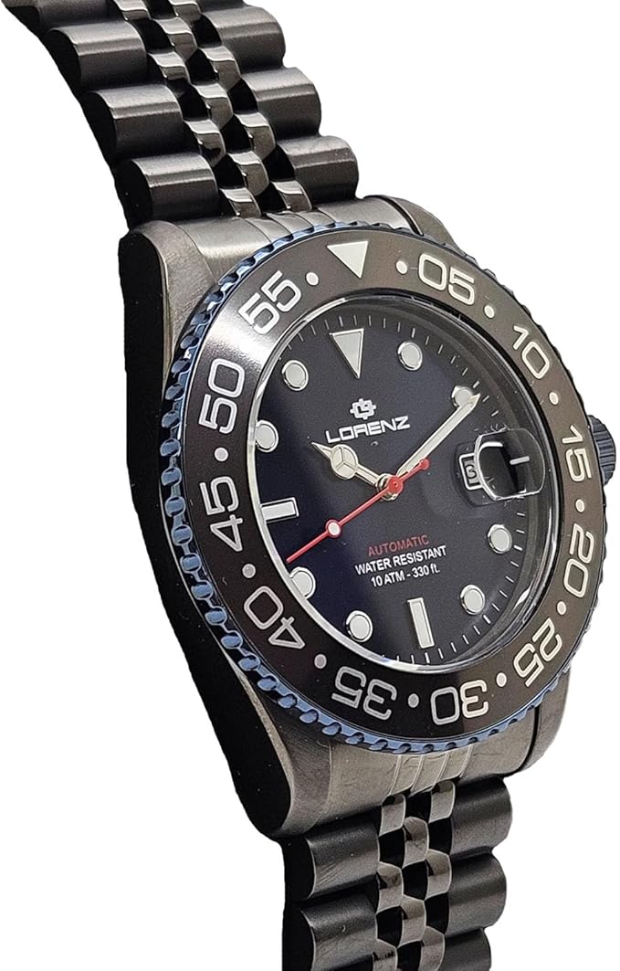 LORENZ Sport Automatic · IP Gun · Cadran Noir · Bracelet Acier Noir — vue 2